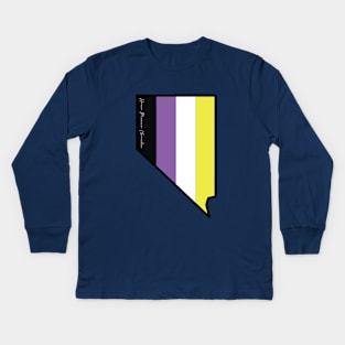 Nevada Nonbinary Pride Kids Long Sleeve T-Shirt